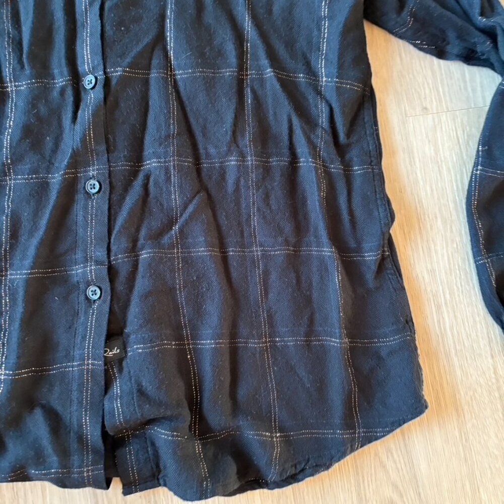 ** Rails Sz M Black Gold Metallic Hunter Long Sleeve Plaid Button Up Shirt - Picture 3 of 8